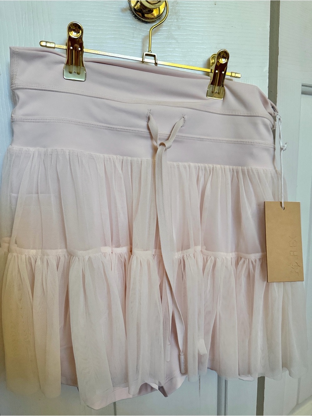 NEW POPFLEX Small Blush Pink Tiered Tulle Skater Skirt